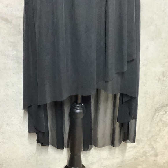 🌺 STRAPLESS DRESS HILO SHEER BLING PADDED MIDI HEART TOP HIGH LOW PETITE SMALL - Picture 13 of 16